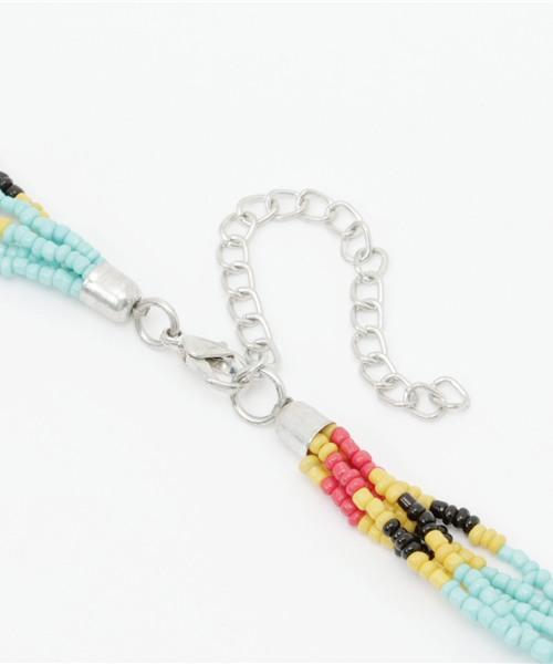 RAGEBLUE（レイジブルー）の「多重ビーズネックレス/715696（ネックレス・メンズ・ライトブルー/レッド・FREE）」の4枚目の写真
