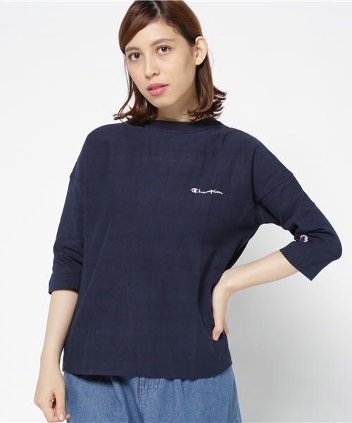 Champion(チャンピオン)の「チャンピオン RW3/4SLEEVE(Tシャツ/カットソー・レディース・ネイビー/オフホワイト/グレー・MEDIUM)」の1枚目の写真