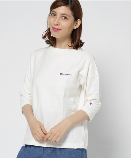 Champion(チャンピオン)の「チャンピオン RW3/4SLEEVE(Tシャツ/カットソー・レディース・ネイビー/オフホワイト/グレー・MEDIUM)」の2枚目の写真
