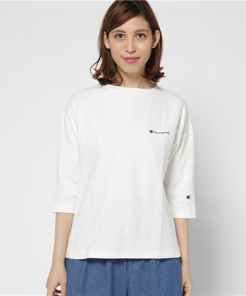 Champion(チャンピオン)の「チャンピオン RW3/4SLEEVE(Tシャツ/カットソー・レディース・ネイビー/オフホワイト/グレー・MEDIUM)」の4枚目の写真