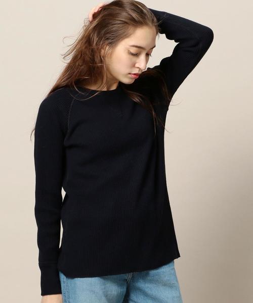 AMERICANA（アメリカーナ）の「＜Americana（アメリカーナ）＞ビッグワッフル プルオーバー：（Tシャツ/カットソー・レディース・グレー/ナチュラル/ネイビー・MEDIUM）」の3枚目の写真