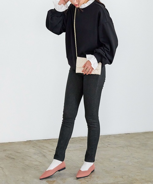 KOBE LETTUCE（コウベレタス）の「イージーフィットストレッチスキニーデニムパンツ（デニムパンツ・レディース・ブルー/ワンウォッシュ/ライトブルー/インディゴブルー/グレー/ブラック/サックスブルー/ブラック系その他/ネイビー/その他・L/S/M/LL/XS/3L/XXS/L-Short/XXL-Short/M-Short/S-Short/XL-Short/XS-Short）」の21枚目の写真