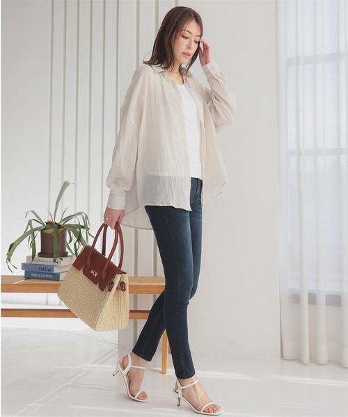 KOBE LETTUCE（コウベレタス）の「イージーフィットストレッチスキニーデニムパンツ（デニムパンツ・レディース・ブルー/ワンウォッシュ/ライトブルー/インディゴブルー/グレー/ブラック/サックスブルー/ブラック系その他/ネイビー/その他・L/S/M/LL/XS/3L/XXS/L-Short/XXL-Short/M-Short/S-Short/XL-Short/XS-Short）」の16枚目の写真