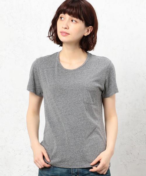 green label relaxing（グリーンレーベルリラクシング）の「CB USA Ｃ/N ポケット Tシャツ（Tシャツ/カットソー・レディース・グレー/オフホワイト/ブラック/レッド・FREE）」の12枚目の写真