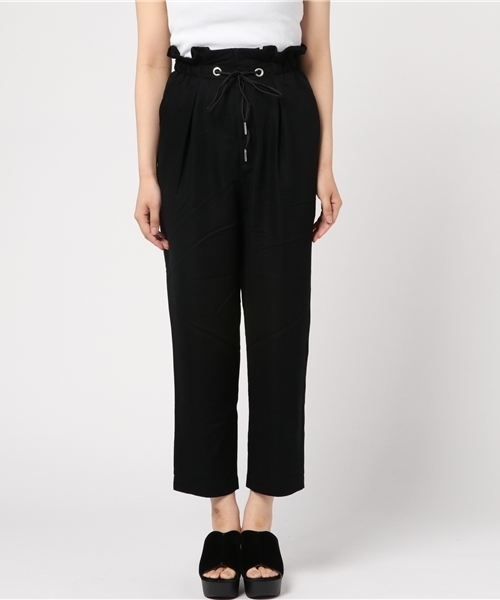 mysty woman（ミスティウーマン）の「ツイルドロストデザインテーパードパンツ（その他パンツ・レディース・ブラック/カーキ/オフホワイト/イエロー・FREE）」の7枚目の写真