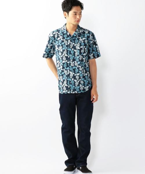 coen（コーエン）の「ダークトロピカルオープンカラーシャツ（シャツ/ブラウス・メンズ・オリーブ/コバルトブルー・MEDIUM/X-LARGE/LARGE/SMALL）」の6枚目の写真