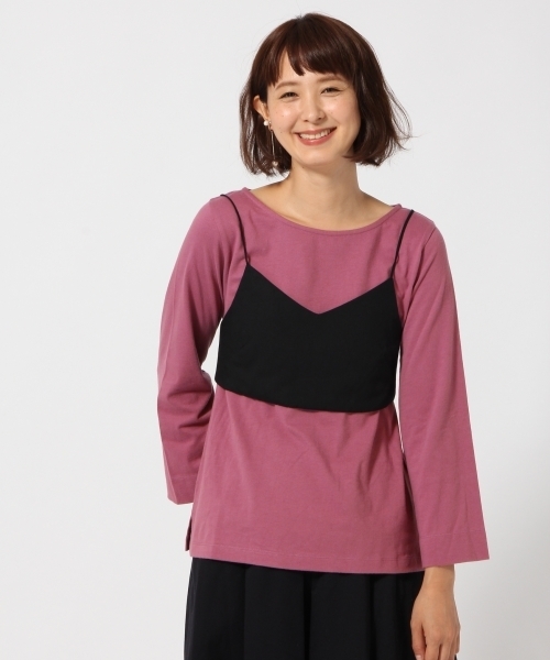 GLOBAL WORK(グローバルワーク)の「2SETブラソールレイヤーT/770143(Tシャツ/カットソー・レディース・ホワイト/ホワイト系その他/キャメル/パープル/グレー・LARGE/MEDIUM)」の1枚目の写真