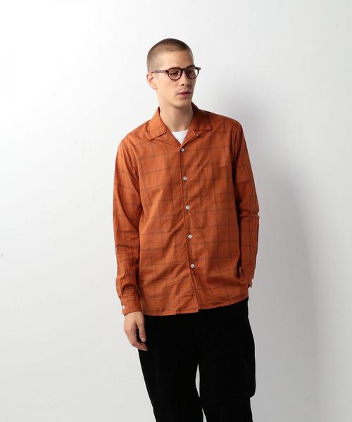 Steven Alan（スティーブンアラン）の「＜Steven Alan＞ COTTON/SILK CHECK OPN-BOLD/ｼｬﾂ（シャツ/ブラウス・メンズ・オレンジ/マスタード・SMALL/LARGE/MEDIUM）」の2枚目の写真
