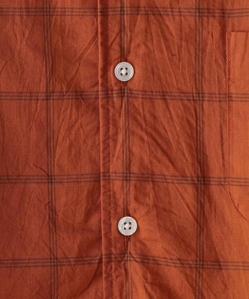 Steven Alan（スティーブンアラン）の「＜Steven Alan＞ COTTON/SILK CHECK OPN-BOLD/ｼｬﾂ（シャツ/ブラウス・メンズ・オレンジ/マスタード・SMALL/LARGE/MEDIUM）」の6枚目の写真