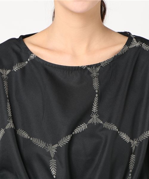 merlot plus（メルロープリュス）の「ハチチェック柄ワンピース2486（ワンピース・レディース・ブラック/ワイン・FREE）」の8枚目の写真