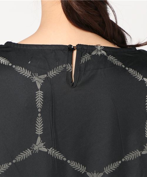 merlot plus（メルロープリュス）の「ハチチェック柄ワンピース2486（ワンピース・レディース・ブラック/ワイン・FREE）」の10枚目の写真