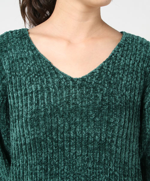 SLY（スライ）の「UNEVEN V/N MG OP（ワンピース・レディース・ブラック/ダークグリーン/ライトベージュ・FREE）」の6枚目の写真