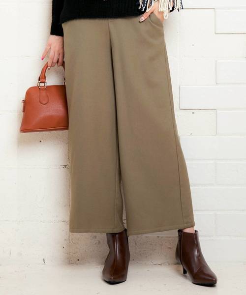 KOBE LETTUCE（コウベレタス）の「この冬手放せない☆着ぶくれ知らずのあったかボトム！選べる2typeバックウエストゴム裏起毛テーパードパンツ・ワイドパンツ/レディースボトムス[M1998]神戸レタス（その他パンツ・レディース・ブラック/ネイビー/ボルドー/ブラック系その他/ベージュ系その他/ブルー系その他/レッド系その他/ベージュ系その他2/その他/チェック・FREE）」の4枚目の写真