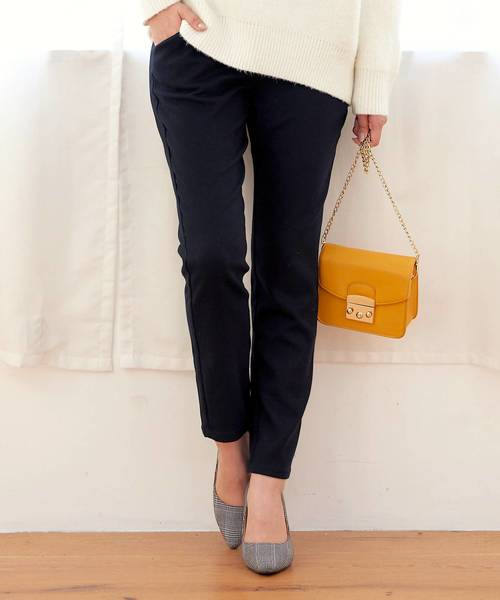 KOBE LETTUCE（コウベレタス）の「この冬手放せない☆着ぶくれ知らずのあったかボトム！選べる2typeバックウエストゴム裏起毛テーパードパンツ・ワイドパンツ/レディースボトムス[M1998]神戸レタス（その他パンツ・レディース・ブラック/ネイビー/ボルドー/ブラック系その他/ベージュ系その他/ブルー系その他/レッド系その他/ベージュ系その他2/その他/チェック・FREE）」の7枚目の写真