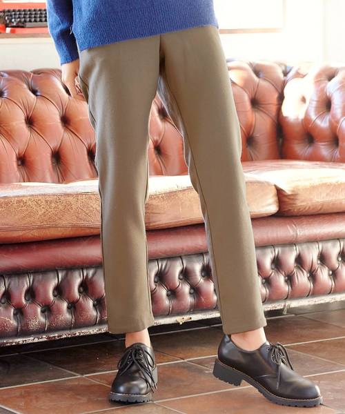 KOBE LETTUCE（コウベレタス）の「この冬手放せない☆着ぶくれ知らずのあったかボトム！選べる2typeバックウエストゴム裏起毛テーパードパンツ・ワイドパンツ/レディースボトムス[M1998]神戸レタス（その他パンツ・レディース・ブラック/ネイビー/ボルドー/ブラック系その他/ベージュ系その他/ブルー系その他/レッド系その他/ベージュ系その他2/その他/チェック・FREE）」の5枚目の写真