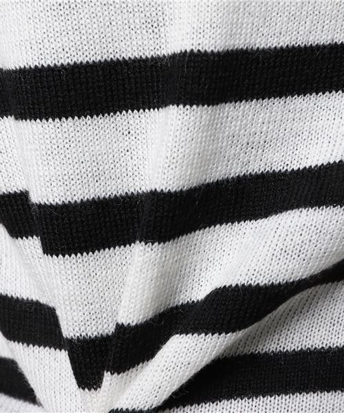 SLOBE IENA（スローブイエナ）の「ハイゲージボーダーニット◆（ニット/セーター・レディース・ブラック/ホワイト・FREE）」の7枚目の写真