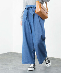 WEGO | WEGO/デニムウエストリボンタックワイドパンツ(デニムパンツ)