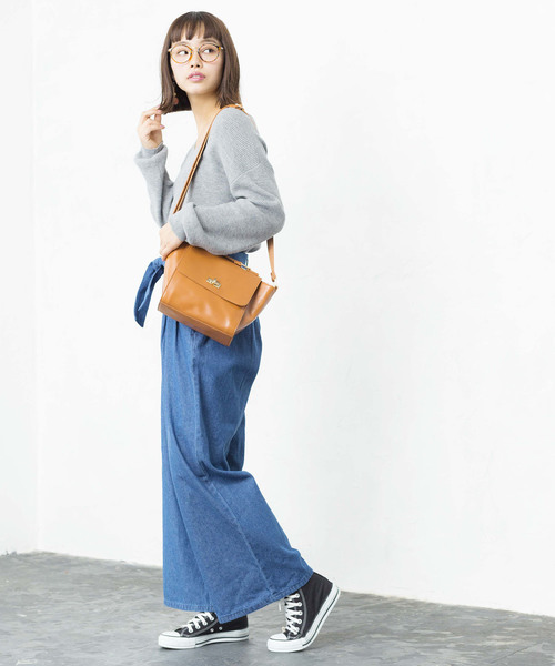 WEGO（ウィゴー）の「WEGO/デニムウエストリボンタックワイドパンツ（デニムパンツ・レディース・インディゴブルー/ダークインディゴブルー/ライトインディゴブルー・LARGE/MEDIUM/SMALL）」の6枚目の写真