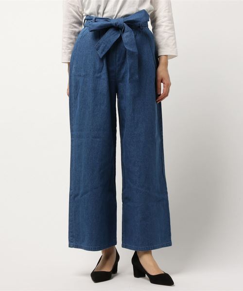 WEGO（ウィゴー）の「WEGO/デニムウエストリボンタックワイドパンツ（デニムパンツ・レディース・インディゴブルー/ダークインディゴブルー/ライトインディゴブルー・LARGE/MEDIUM/SMALL）」の12枚目の写真