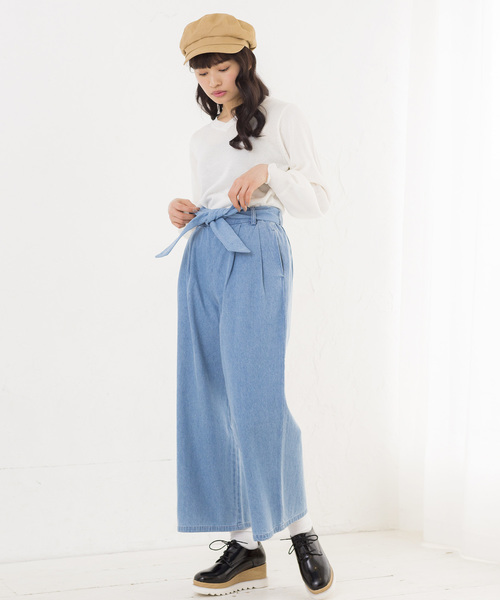 WEGO（ウィゴー）の「WEGO/デニムウエストリボンタックワイドパンツ（デニムパンツ・レディース・インディゴブルー/ダークインディゴブルー/ライトインディゴブルー・LARGE/MEDIUM/SMALL）」の15枚目の写真