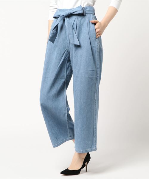 WEGO（ウィゴー）の「WEGO/デニムウエストリボンタックワイドパンツ（デニムパンツ・レディース・インディゴブルー/ダークインディゴブルー/ライトインディゴブルー・LARGE/MEDIUM/SMALL）」の18枚目の写真