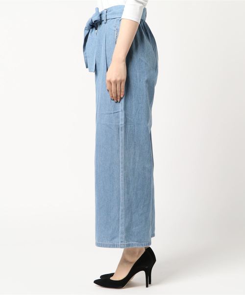 WEGO（ウィゴー）の「WEGO/デニムウエストリボンタックワイドパンツ（デニムパンツ・レディース・インディゴブルー/ダークインディゴブルー/ライトインディゴブルー・LARGE/MEDIUM/SMALL）」の5枚目の写真