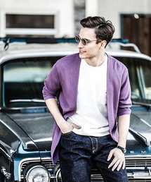 MR.OLIVE | 12G TENCEL BLEND KNIT / 3/4 SLEEVE NO BOTTON LONG CARDIGAN(カーディガン/ボレロ)