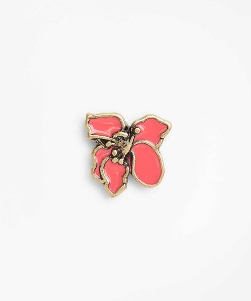 Brooks Brothers ブルックスブラザーズ の Red Fleece ブラス ハイビスカスモチーフ エナメル ラペルピン ブローチ コサージュ Wear