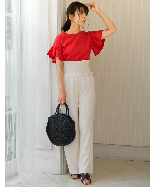 Re:EDIT（リエディ）の「サークルストローかごバッグ（かごバッグ・レディース・オフホワイト/ベージュ/ブラック・FREE）」の17枚目の写真