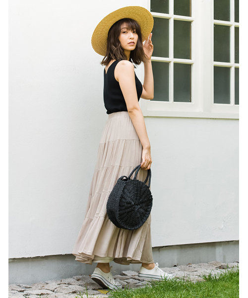 Re:EDIT（リエディ）の「サークルストローかごバッグ（かごバッグ・レディース・オフホワイト/ベージュ/ブラック・FREE）」の19枚目の写真