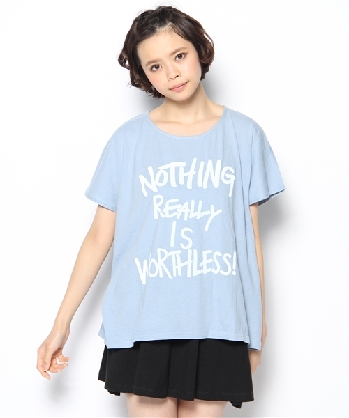 mystic（ミスティック）の「【mystic】 プリントT（Tシャツ/カットソー・レディース・オフホワイト/ベージュ/ベージュ系その他/ブルー・ﾌﾘ-）」の4枚目の写真