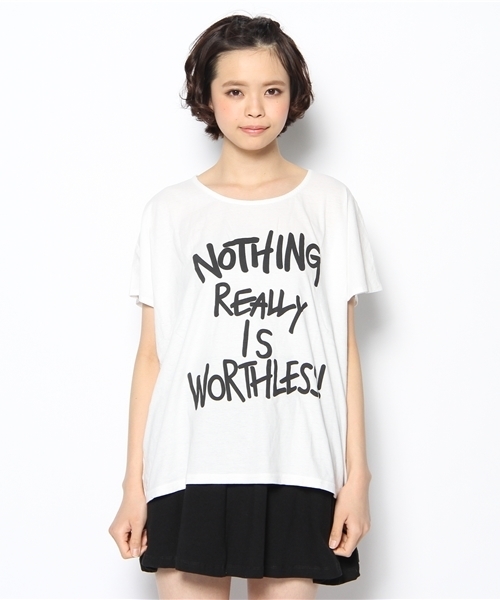 mystic（ミスティック）の「【mystic】 プリントT（Tシャツ/カットソー・レディース・オフホワイト/ベージュ/ベージュ系その他/ブルー・ﾌﾘ-）」の10枚目の写真