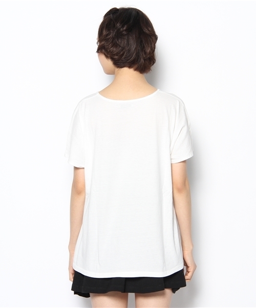 mystic（ミスティック）の「【mystic】 プリントT（Tシャツ/カットソー・レディース・オフホワイト/ベージュ/ベージュ系その他/ブルー・ﾌﾘ-）」の11枚目の写真