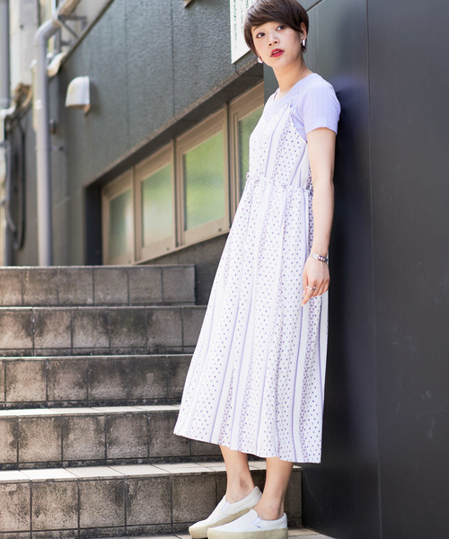 Ciaopanic チャオパニック の フラワープリントストライプキャミワンピース ワンピース Wear
