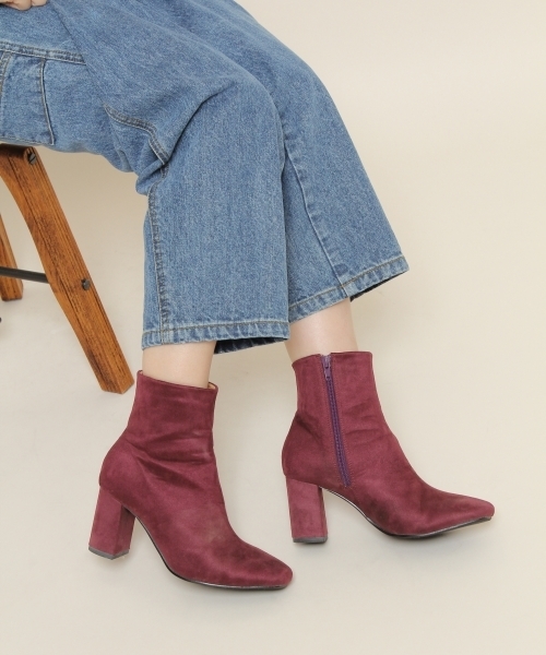 PAGEBOY（ページボーイ）の「フェイクスエードカラーブーツ（ブーツ・レディース・ブラック/パープル/マスタード・MEDIUM/LARGE）」の3枚目の写真