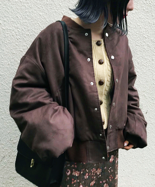 apres jour（アプレジュール）の「スウェード裏キルトブルゾン【ZOZOTOWN限定アイテム】（ブルゾン・レディース・ブラック/ベージュ/ブラウン・フリー）」の14枚目の写真