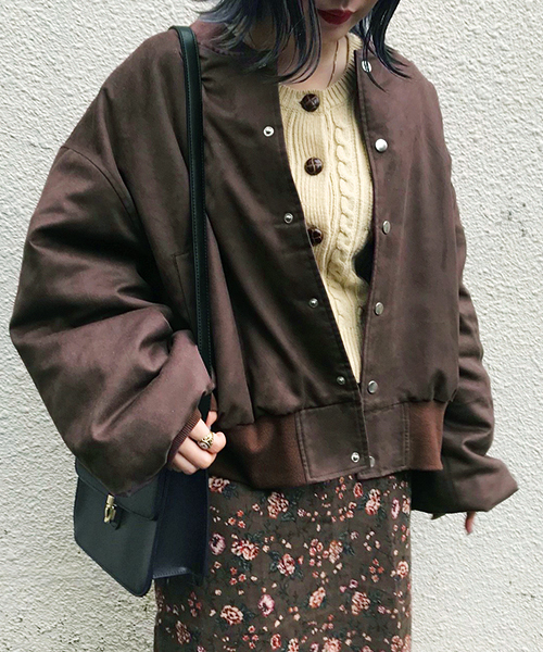 apres jour（アプレジュール）の「スウェード裏キルトブルゾン【ZOZOTOWN限定アイテム】（ブルゾン・レディース・ブラック/ベージュ/ブラウン・フリー）」の17枚目の写真