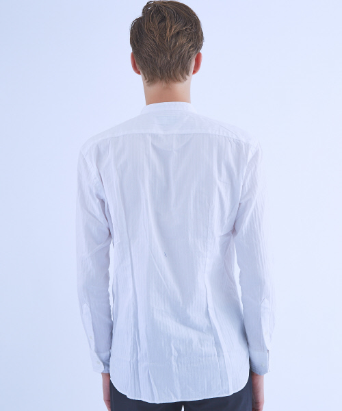 ABAHOUSE（アバハウス）の「【Recency of Mine】カラミストライプバンドカラーシャツ（シャツ/ブラウス・メンズ・ホワイト・44/46/48）」の13枚目の写真