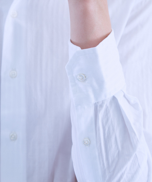 ABAHOUSE（アバハウス）の「【Recency of Mine】カラミストライプバンドカラーシャツ（シャツ/ブラウス・メンズ・ホワイト・44/46/48）」の10枚目の写真