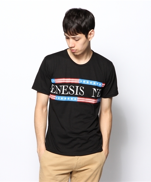 WEGO（ウィゴー）の「WEGO/星条旗ラインTシャツ（Tシャツ/カットソー・メンズ・ホワイト/ブラック/ブルー・MEDIUM/LARGE）」の3枚目の写真