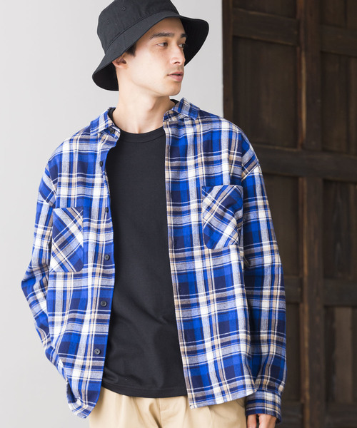 WEGO（ウィゴー）の「WEGO/タータンチェックネルシャツ（シャツ/ブラウス・メンズ・ブルー系その他2/ベージュ系その他2/レッド系その他2/ホワイト系その他・X-LARGE/XX-LARGE/MEDIUM/LARGE）」の3枚目の写真