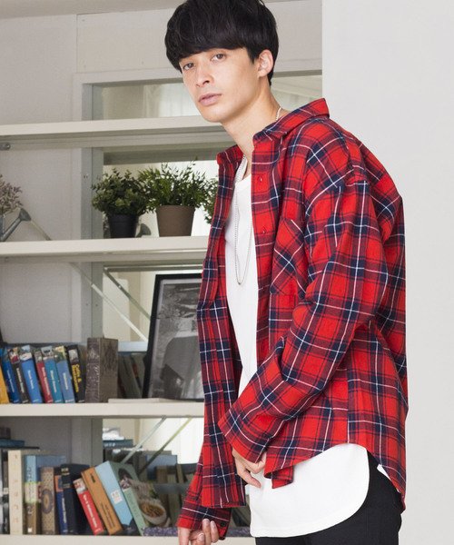 WEGO（ウィゴー）の「WEGO/タータンチェックネルシャツ（シャツ/ブラウス・メンズ・ブルー系その他2/ベージュ系その他2/レッド系その他2/ホワイト系その他・X-LARGE/XX-LARGE/MEDIUM/LARGE）」の4枚目の写真