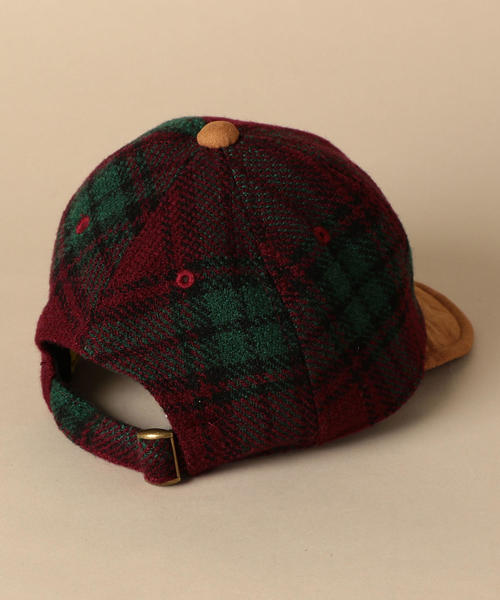 green label relaxing（グリーンレーベルリラクシング）の「〔別注〕cobmaster（コブマスター）チェックスケーターキャップ（キャップ・キッズ・ブラウン/ワインレッド・52-56cm）」の3枚目の写真