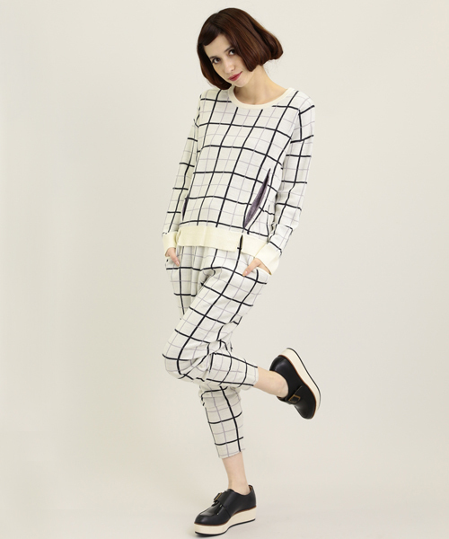 Another Edition(アナザーエディション)の「AE CHK KNIT PO(ニット/セーター・レディース・オフホワイト/ケリー/ネイビー・フリー)」の2枚目の写真