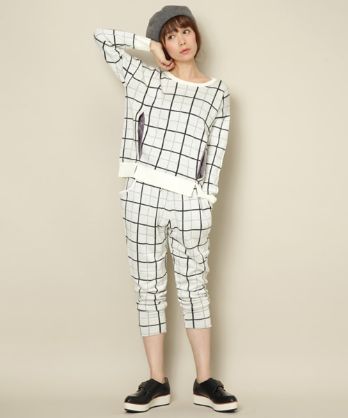 Another Edition(アナザーエディション)の「AE CHK KNIT PO(ニット/セーター・レディース・オフホワイト/ケリー/ネイビー・フリー)」の4枚目の写真