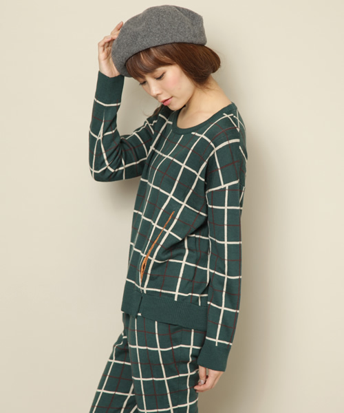 Another Edition(アナザーエディション)の「AE CHK KNIT PO(ニット/セーター・レディース・オフホワイト/ケリー/ネイビー・フリー)」の10枚目の写真