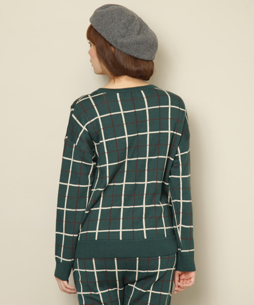 Another Edition(アナザーエディション)の「AE CHK KNIT PO(ニット/セーター・レディース・オフホワイト/ケリー/ネイビー・フリー)」の11枚目の写真