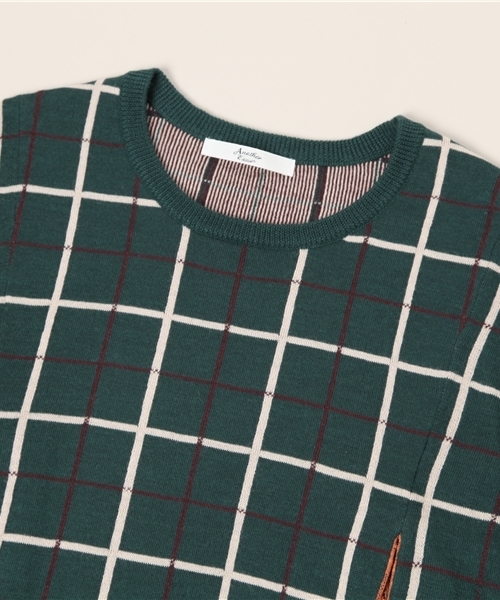 Another Edition(アナザーエディション)の「AE CHK KNIT PO(ニット/セーター・レディース・オフホワイト/ケリー/ネイビー・フリー)」の5枚目の写真