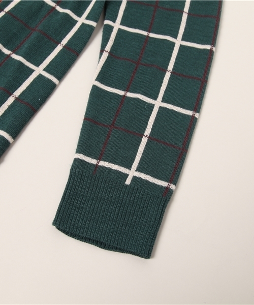 Another Edition(アナザーエディション)の「AE CHK KNIT PO(ニット/セーター・レディース・オフホワイト/ケリー/ネイビー・フリー)」の6枚目の写真