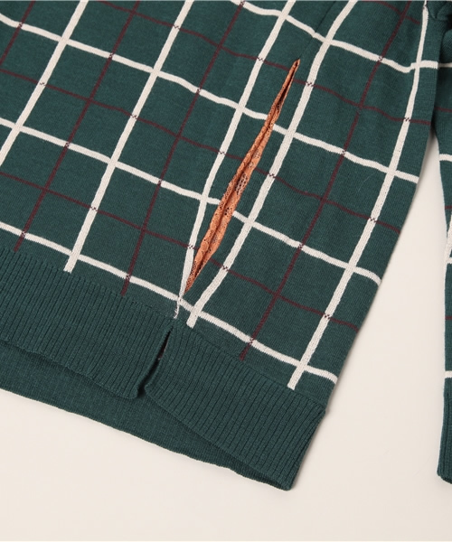 Another Edition(アナザーエディション)の「AE CHK KNIT PO(ニット/セーター・レディース・オフホワイト/ケリー/ネイビー・フリー)」の7枚目の写真